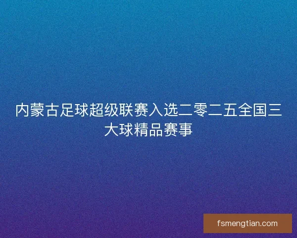 内蒙古足球超级联赛入选二零二五全国三大球精品赛事