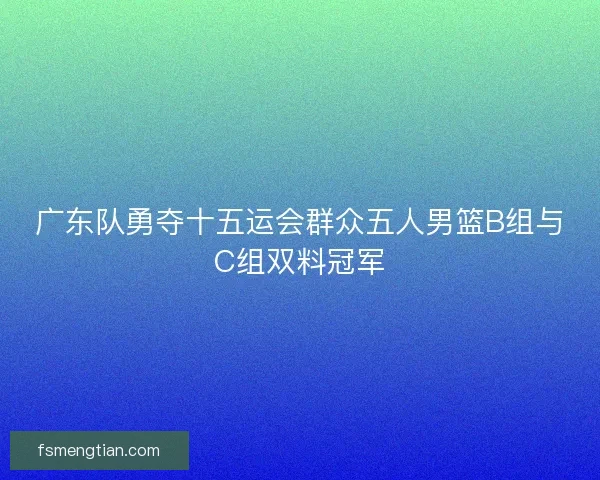 广东队勇夺十五运会群众五人男篮B组与C组双料冠军 广东队勇夺十五运会群众五人男篮B组与C组双料冠军