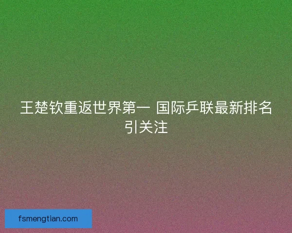 王楚钦重返世界第一 国际乒联最新排名引关注 王楚钦重返世界第一 国际乒联最新排名引关注